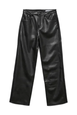 Pantalón largo efecto piel