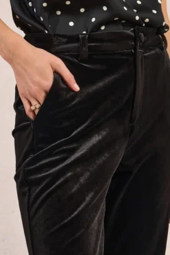 Pantalón largo efecto terciopelo