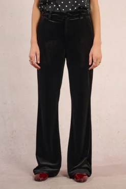 Pantalón largo efecto terciopelo