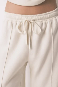 Pantalón largo felpa fina blanco