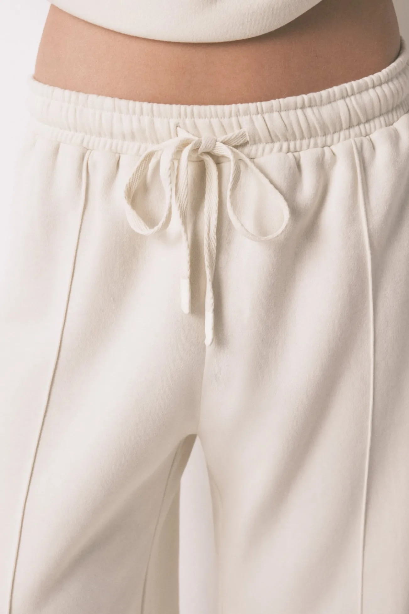 Pantalón largo felpa fina blanco
