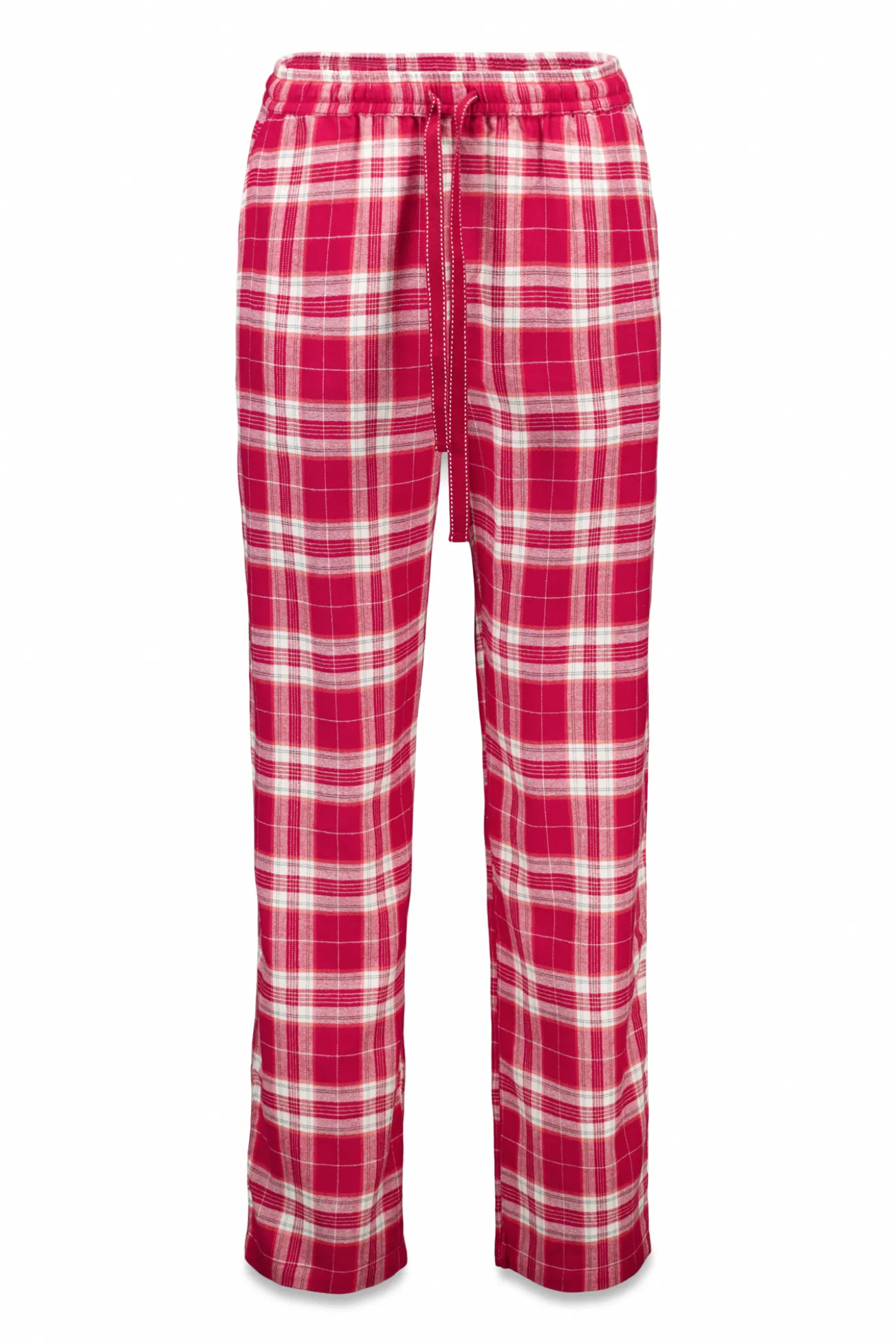 Pantalón largo franela estampado cuadros rojo