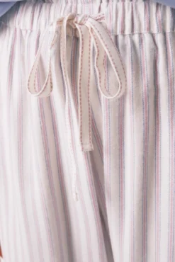 Pantalón largo franela print rayas multicolor