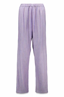 Pantalón largo franela print rayas multicolor