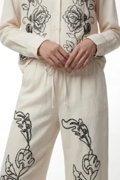 Pantalón largo lino estampado