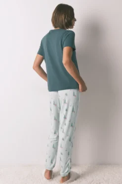 Pantalón largo punto ante estampado navideño