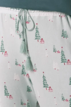 Pantalón largo punto ante estampado navideño