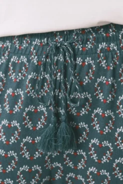 Pantalón largo punto ante estampado corazones