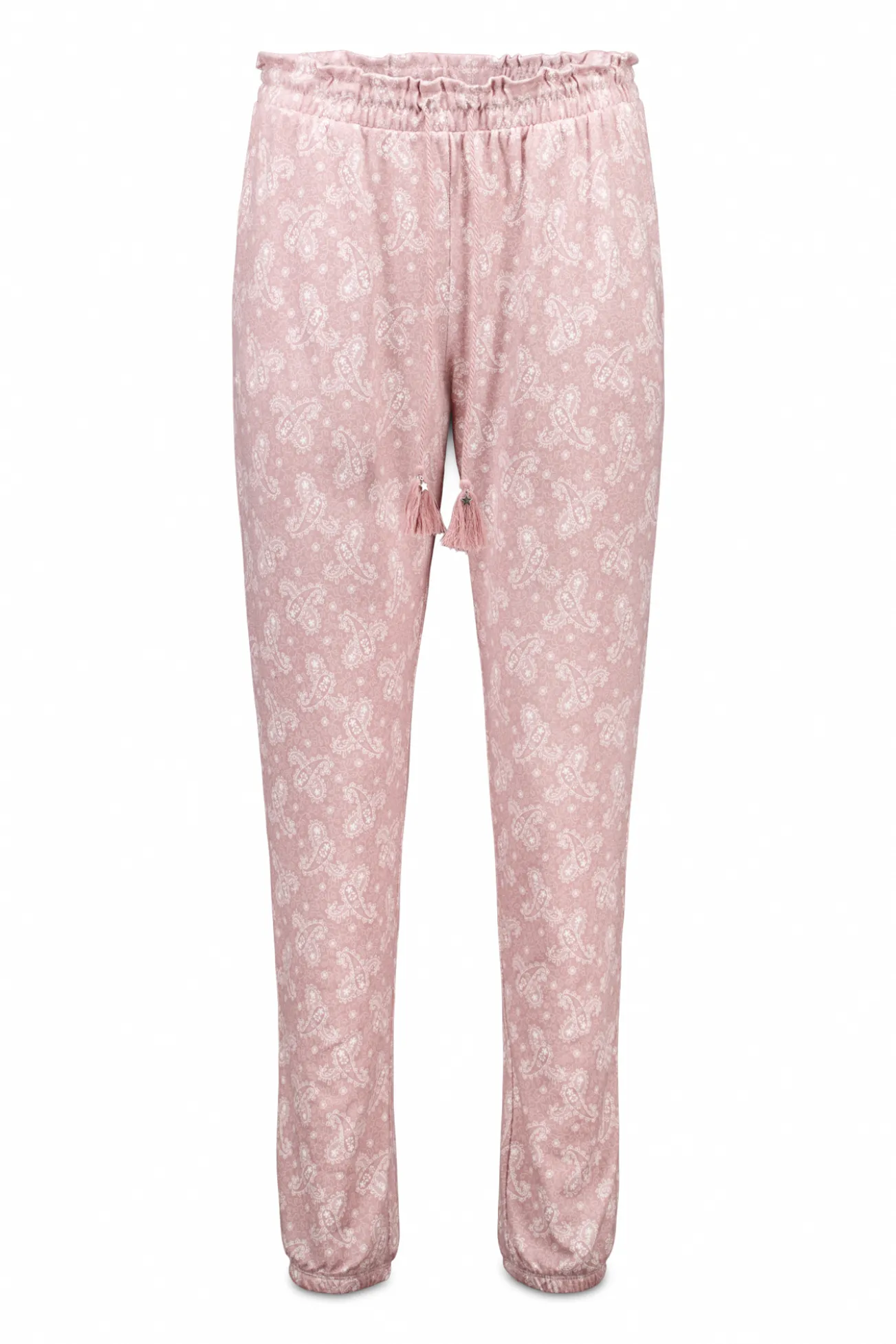 Pantalón largo punto cálido suave paiseley rosa
