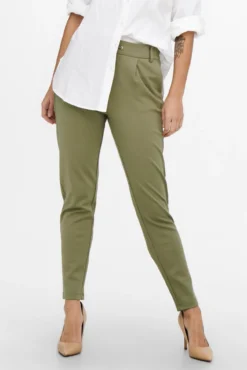 Pantalón largo recto cintura alta elástica