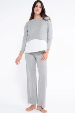 Pantalón premamá de punto con costuras