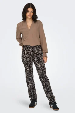 Pantalón recto animal print