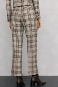 Pantalón recto de cuadros