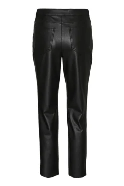 Pantalón recto efecto piel