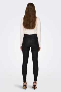 Pantalón skinny encerado tiro alto