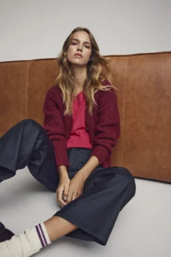 Pantalón Wide Leg fit encerado