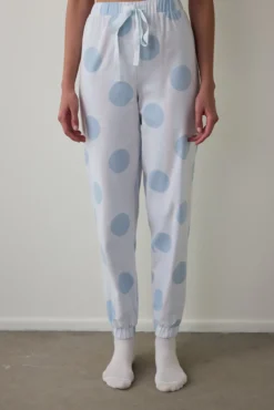 Pantalones de pijama con detalle de lazo de lunares Magic