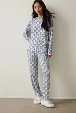 Pantalones de pijama con efecto térmico Floral Tea Time