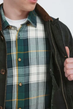 Parka cuadros cuello pana