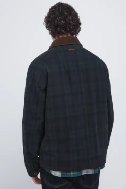 Parka cuadros cuello pana