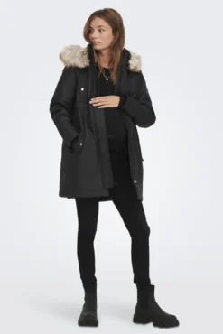 Parka premamá con capucha detalle pelo