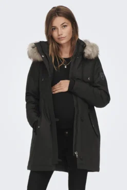 Parka premamá con capucha detalle pelo