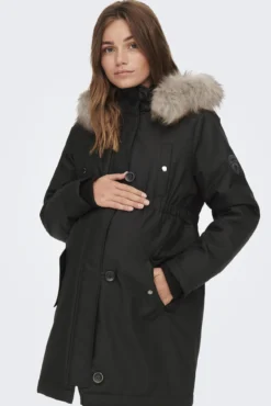 Parka premamá con capucha detalle pelo