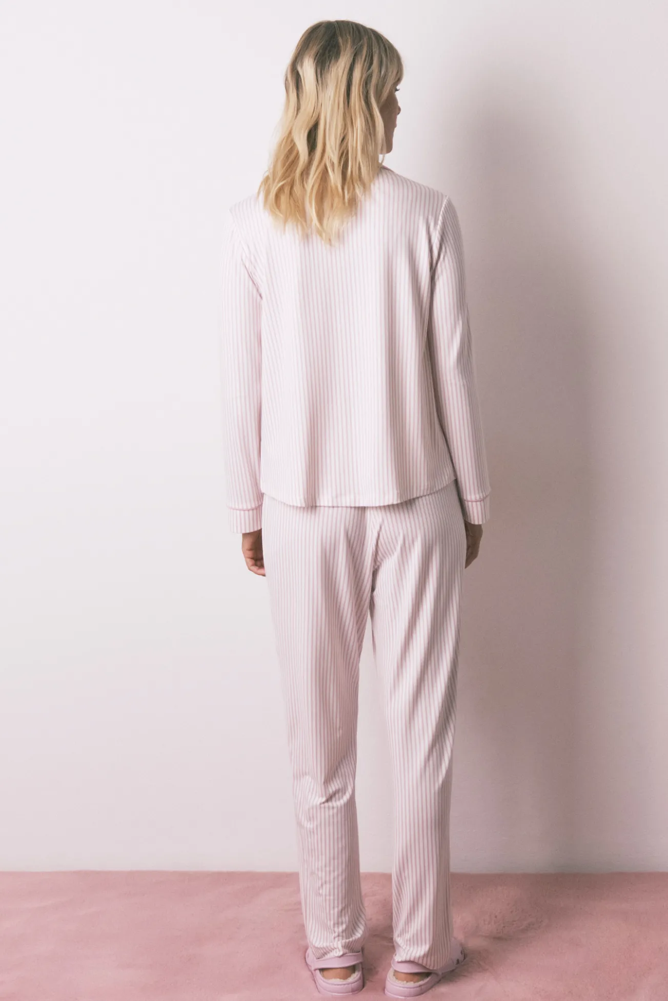 Pijama camisero rayas rosa La Vecina Rubia