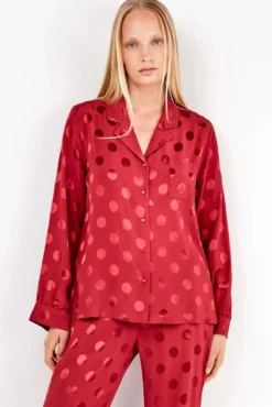 Pijama camisero topitos