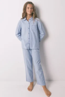 Pijama infantil camisero rayas 100% algodón