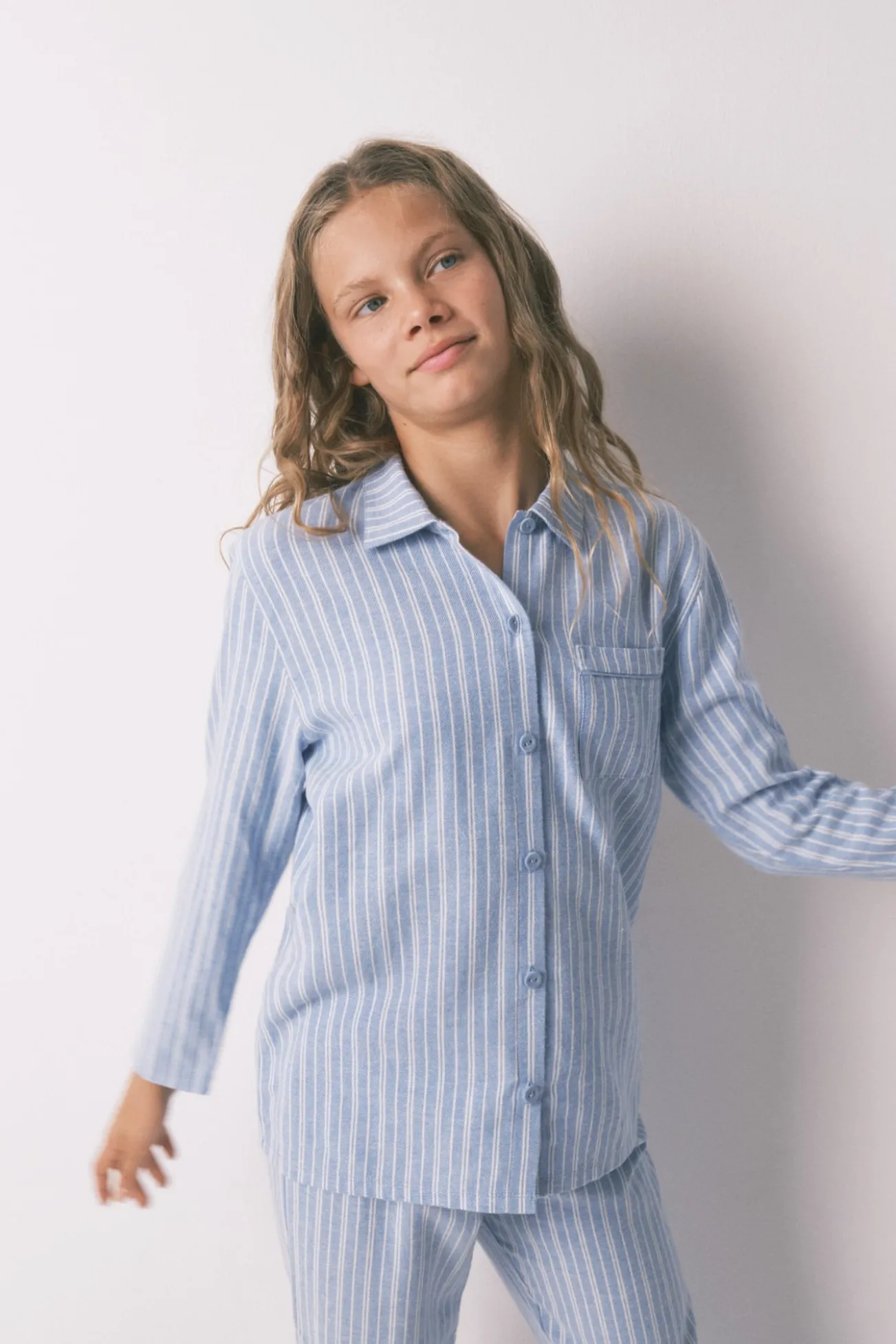 Pijama infantil camisero rayas 100% algodón