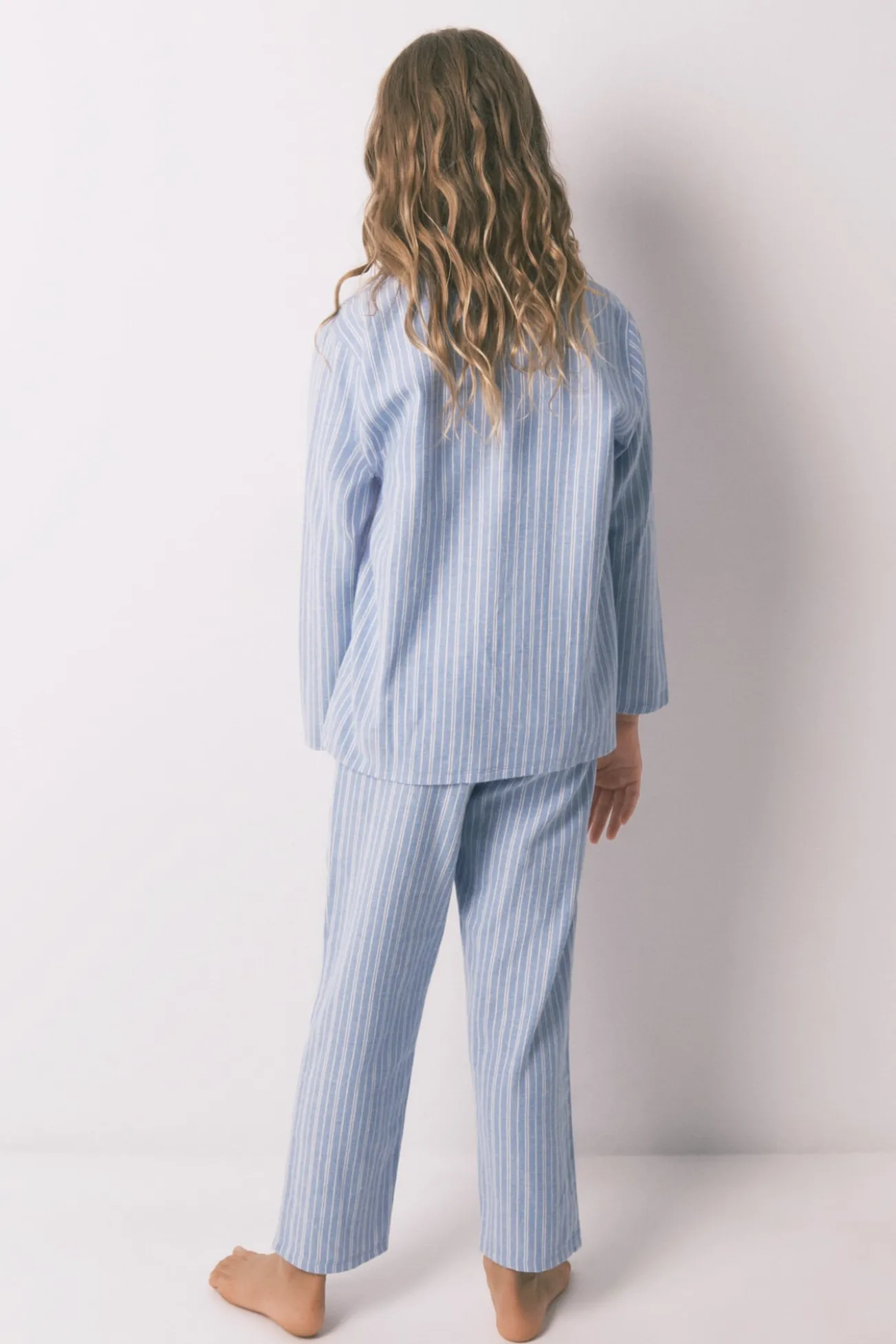 Pijama infantil camisero rayas 100% algodón