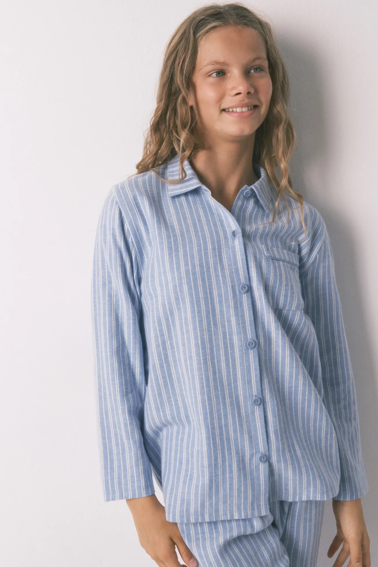 Pijama infantil camisero rayas 100% algodón