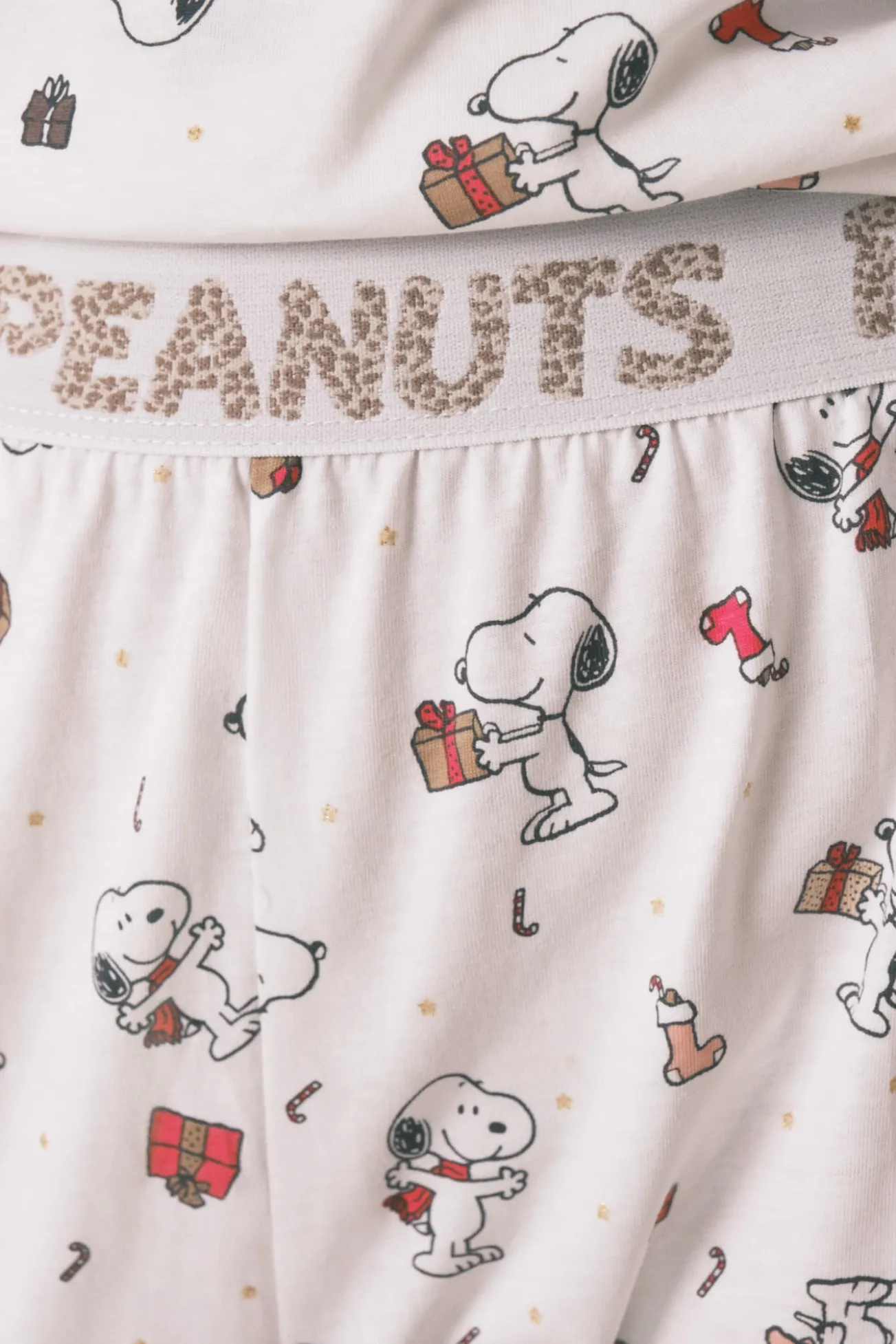 Pijama largo 100% algodón blanco Snoopy