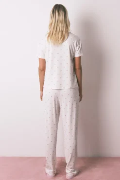 Pijama largo camiseta corta La Vecina Rubia tejido Waffle