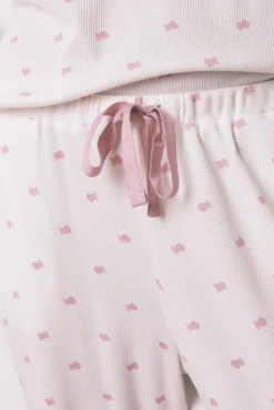 Pijama largo camiseta corta La Vecina Rubia tejido Waffle
