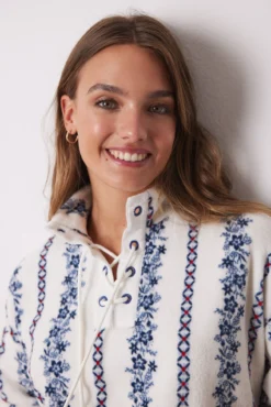 Pijama largo polar flores
