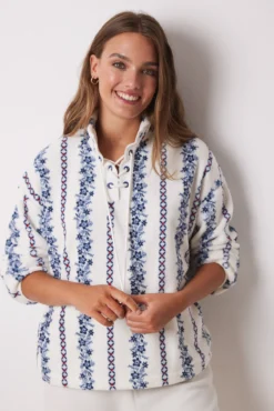 Pijama largo polar flores