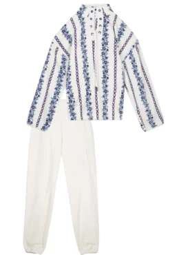 Pijama largo polar flores