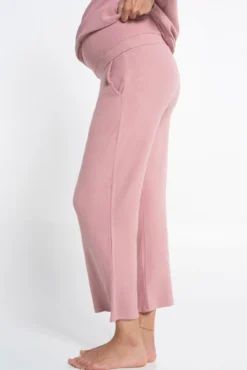 Pijama largo premamá de canalé con capucha