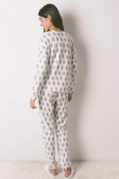 Pijama largo super soft flores