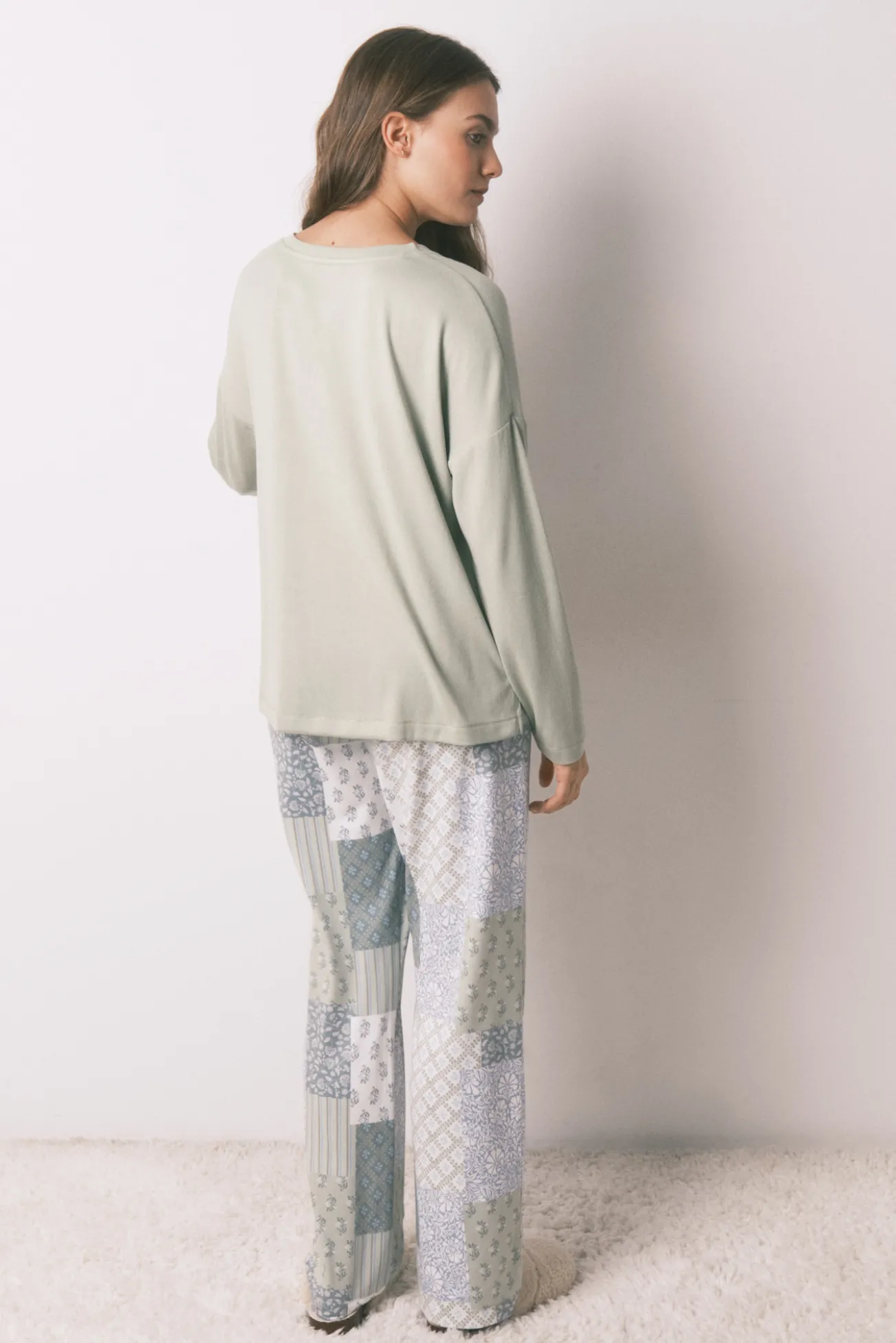 Pijama largo super soft patchwork
