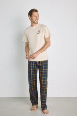Pijama punto y tela