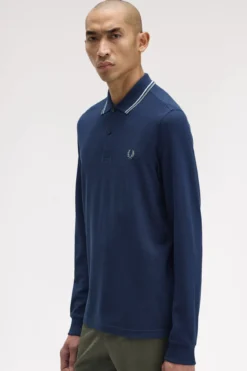 Polo de hombre de piqué de manga larga