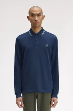 Polo de hombre de piqué de manga larga