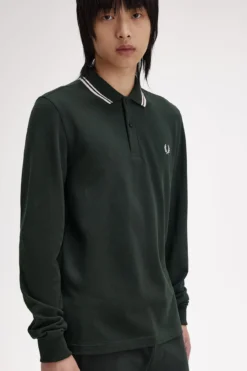 Polo de hombre de piqué de manga larga