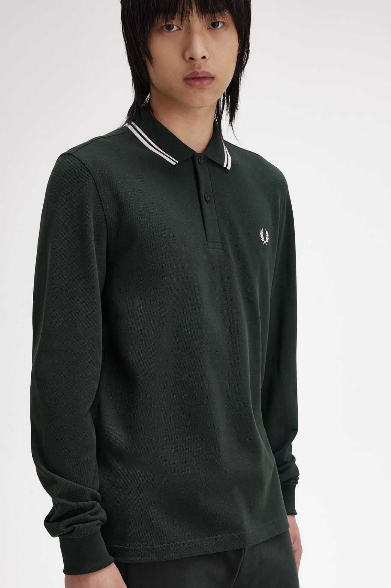 Polo de hombre de piqué de manga larga