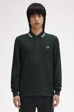 Polo de hombre de piqué de manga larga