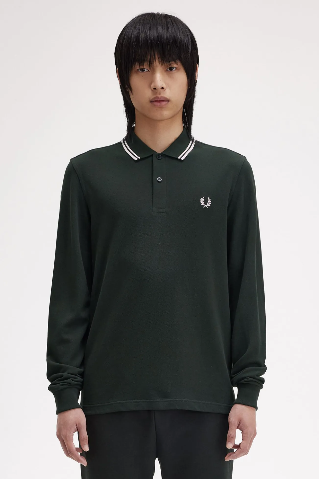 Polo de hombre de piqué de manga larga