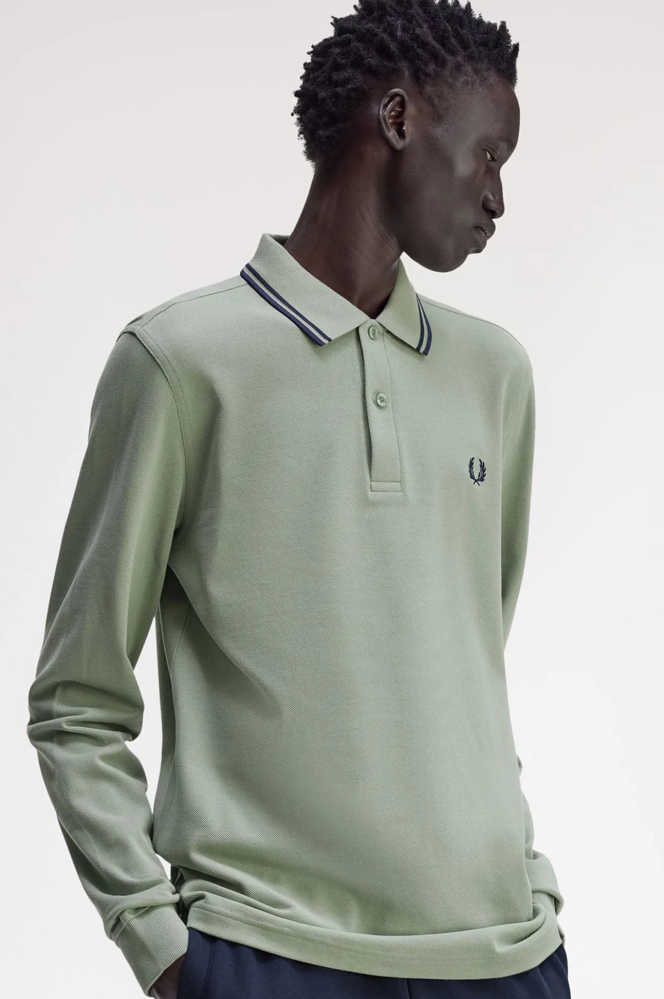 Polo de hombre de piqué de manga larga
